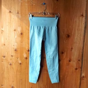 Sweaty Betty London Light Blue Athlete 7/8 Seamless Workout High Rise Leggings